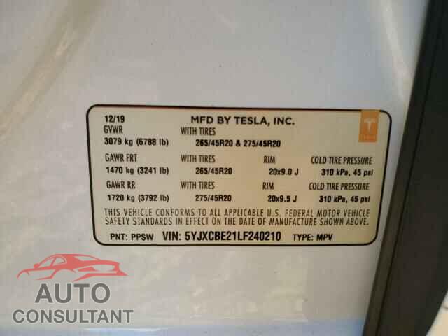 TESLA MODEL X 2020 - 5YJXCBE21LF240210