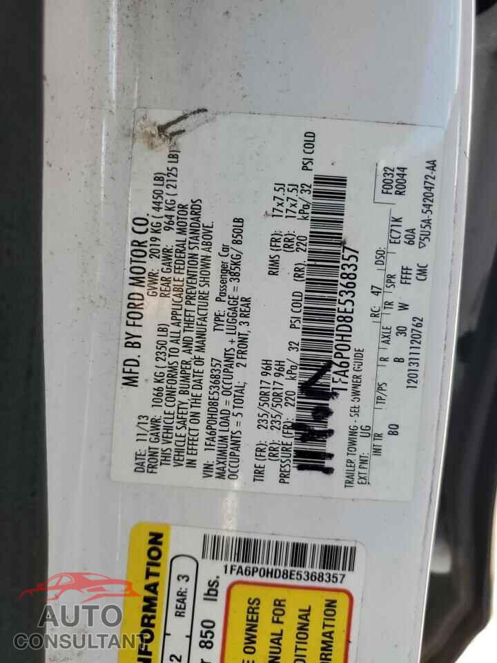 FORD FUSION 2014 - 1FA6P0HD8E5368357