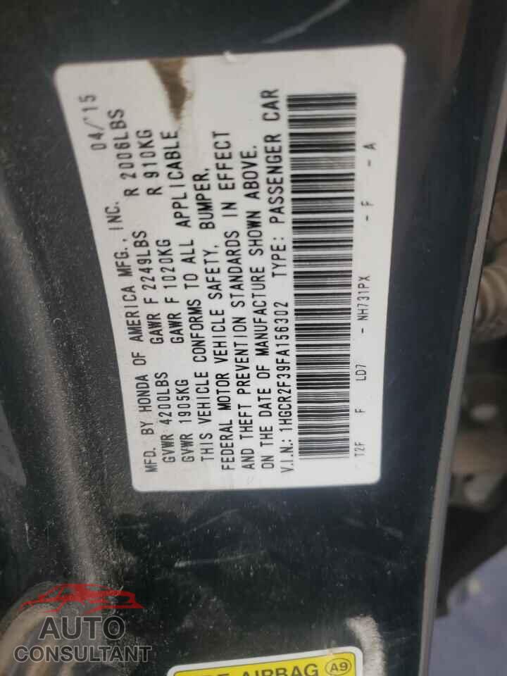 HONDA ACCORD 2015 - 1HGCR2F39FA156302