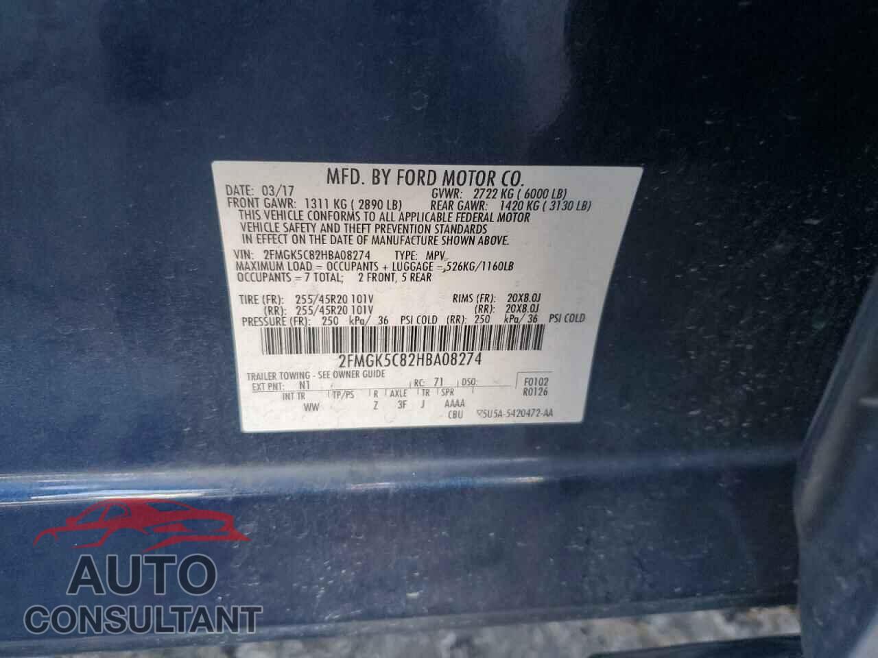 FORD FLEX 2017 - 2FMGK5C82HBA08274