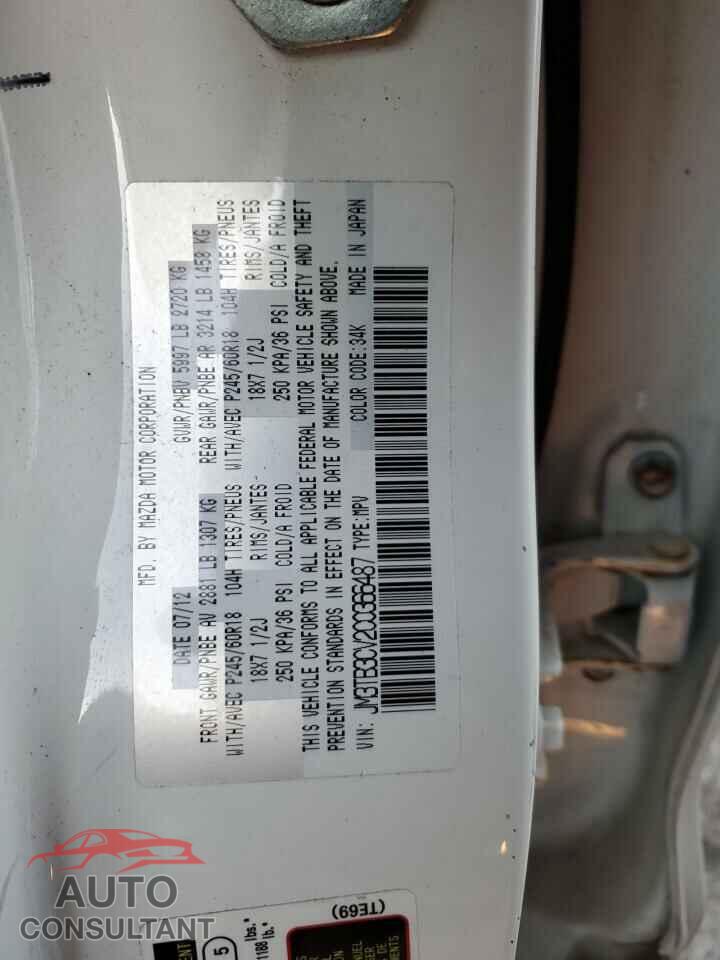 MAZDA CX-9 2012 - JM3TB3CV2C0366487