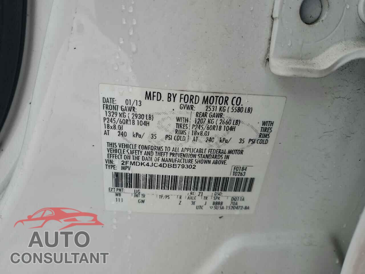 FORD EDGE 2013 - 2FMDK4JC4DBB79302