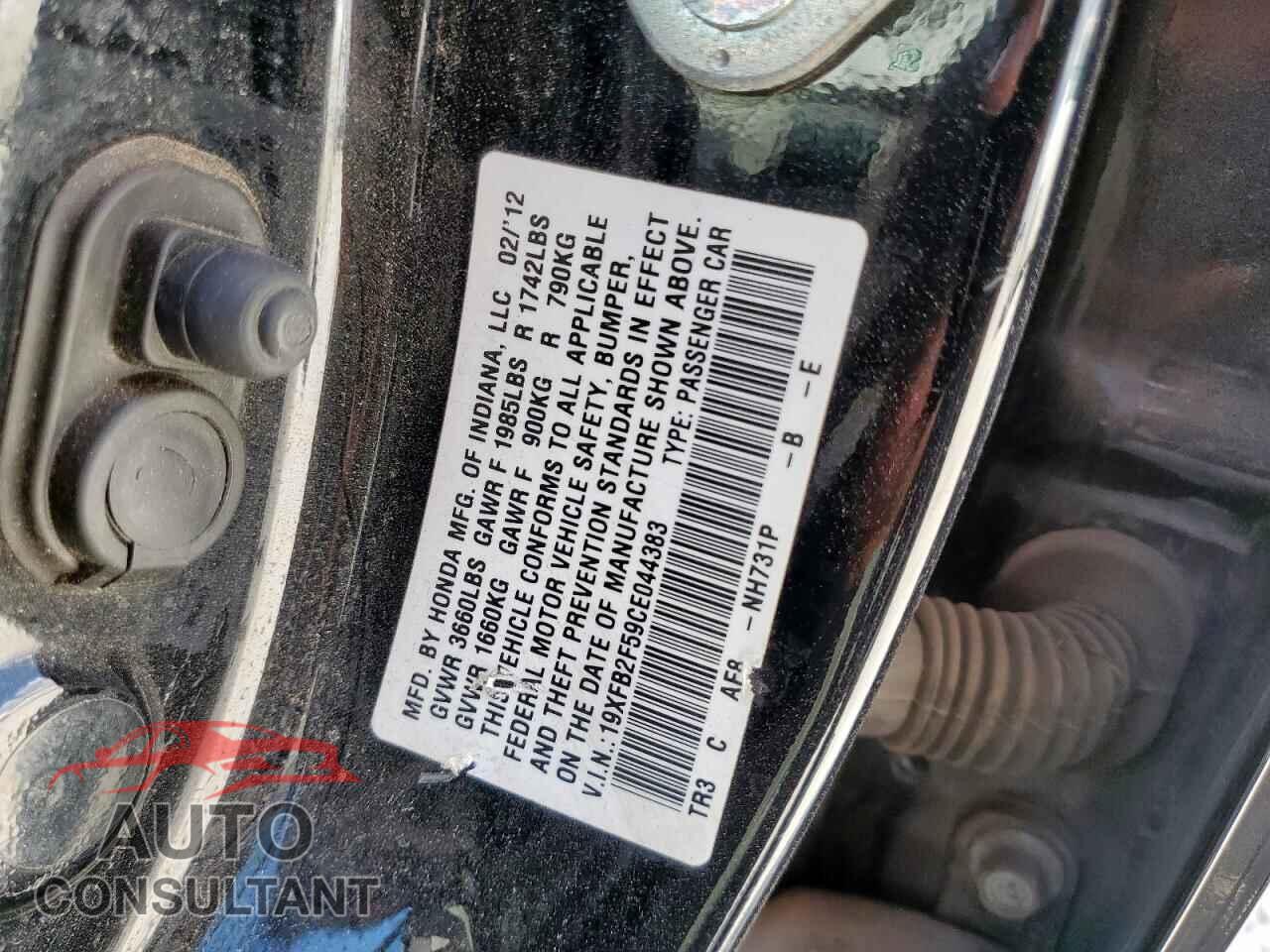 HONDA CIVIC 2012 - 19XFB2F59CE044383