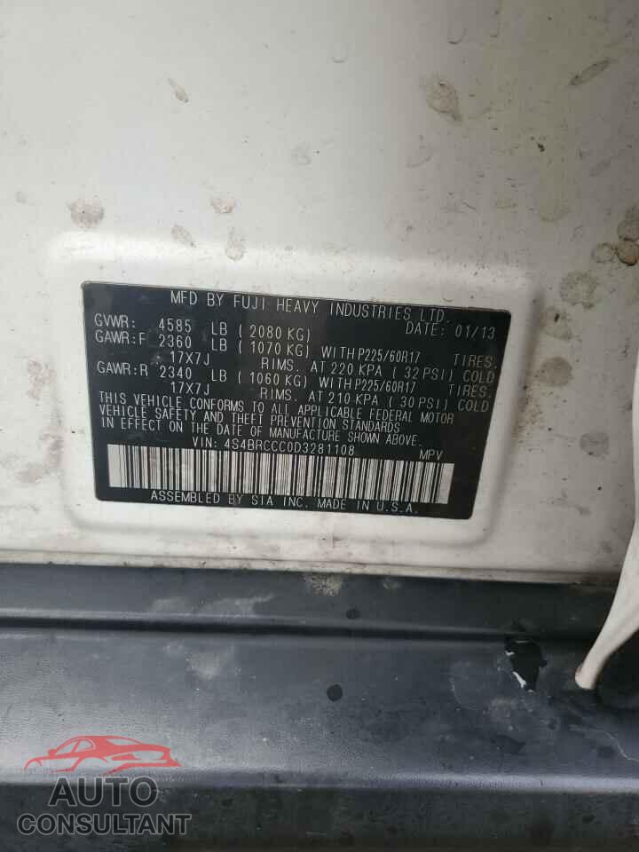 SUBARU OUTBACK 2013 - 4S4BRCCC0D3281108