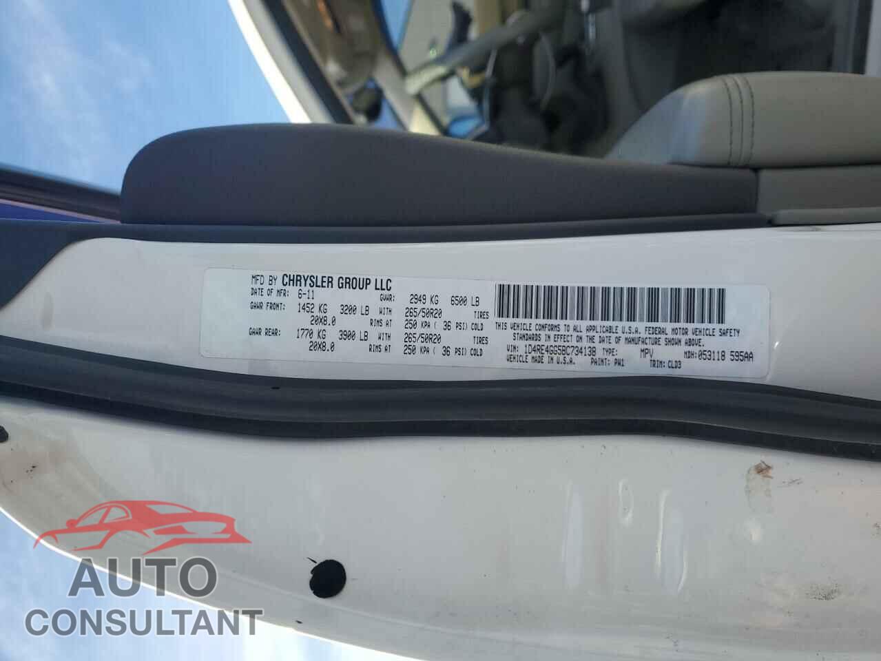 DODGE DURANGO 2011 - 1D4RE4GG5BC734138
