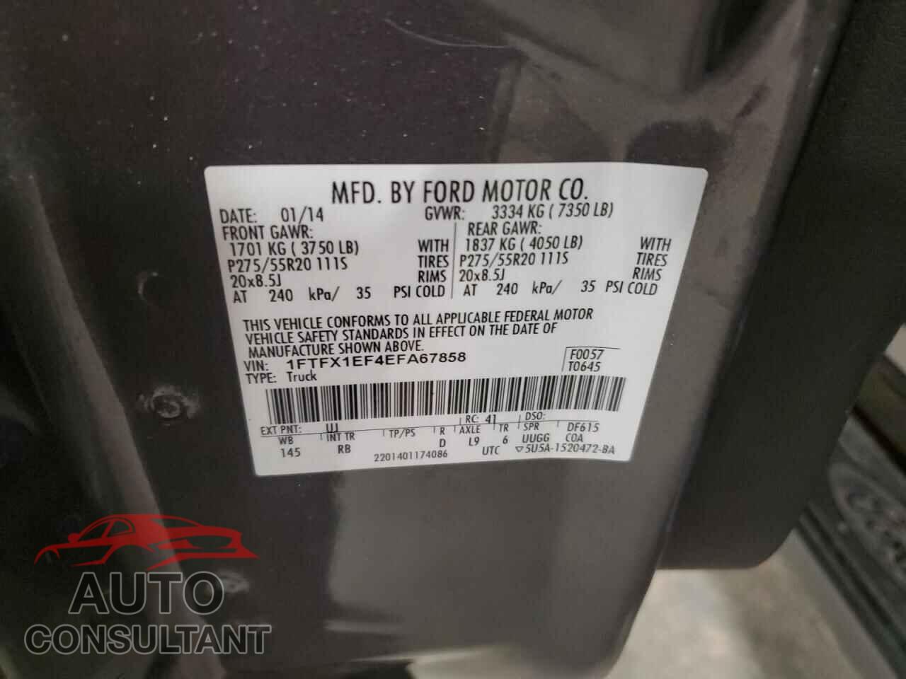 FORD F-150 2014 - 1FTFX1EF4EFA67858