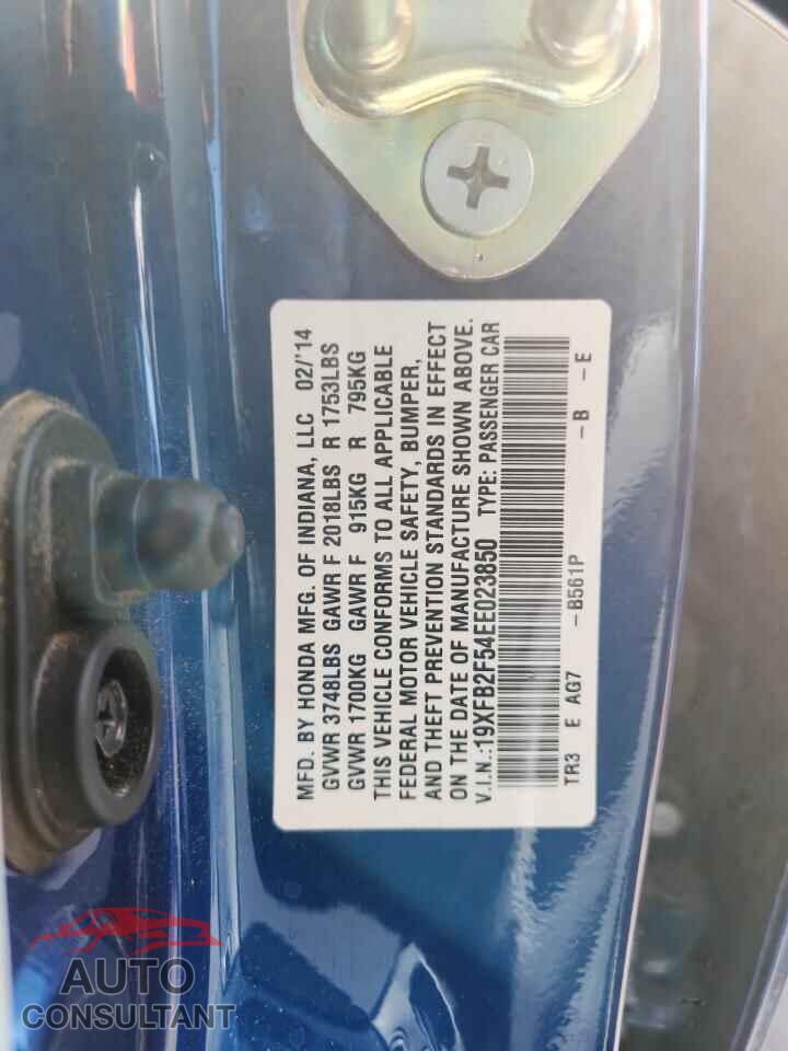 HONDA CIVIC 2014 - 19XFB2F54EE023850