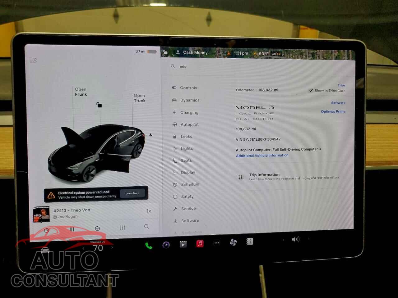 TESLA MODEL 3 2019 - 5YJ3E1EB8KF384547