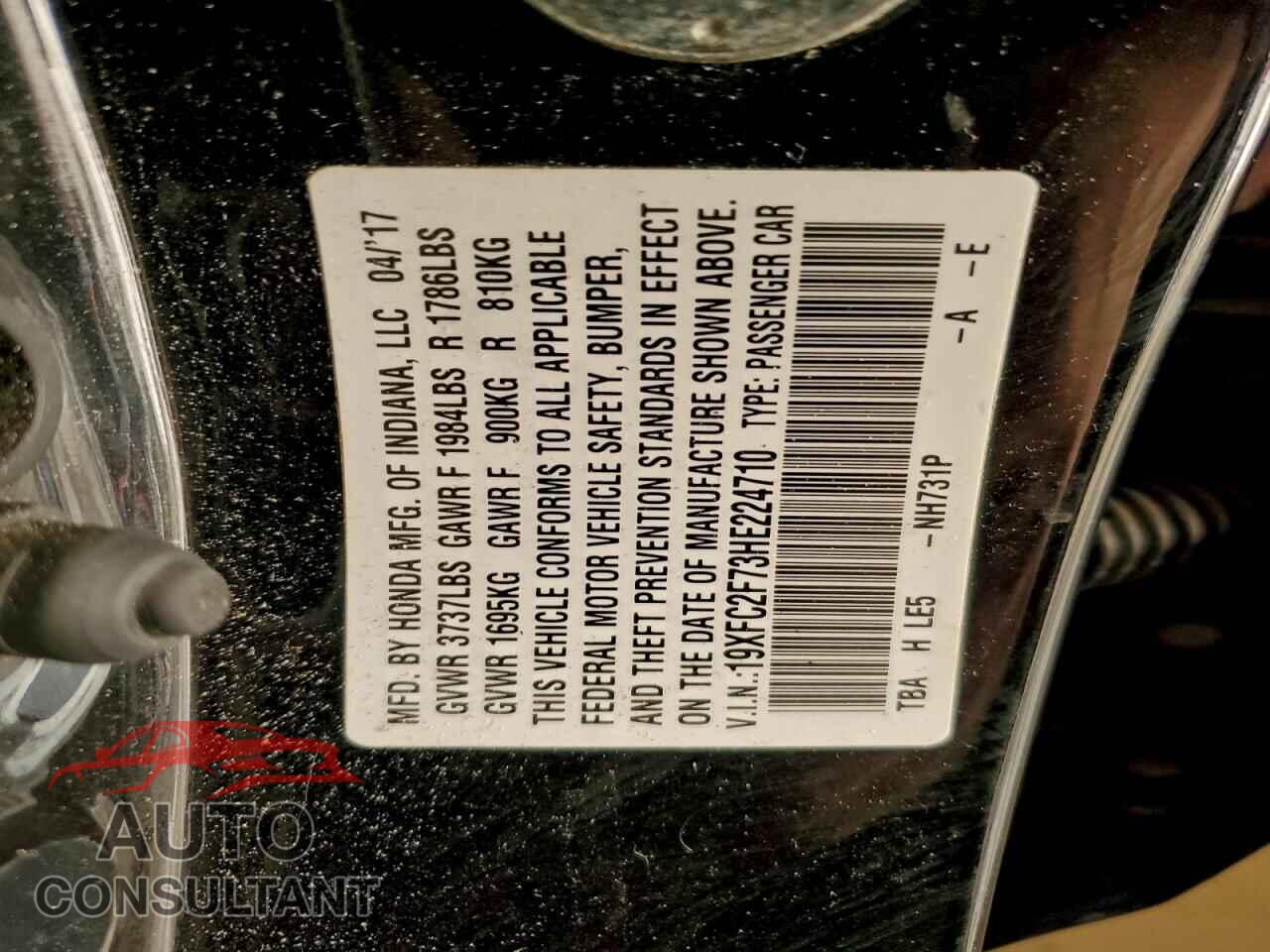 HONDA CIVIC 2017 - 19XFC2F73HE224710
