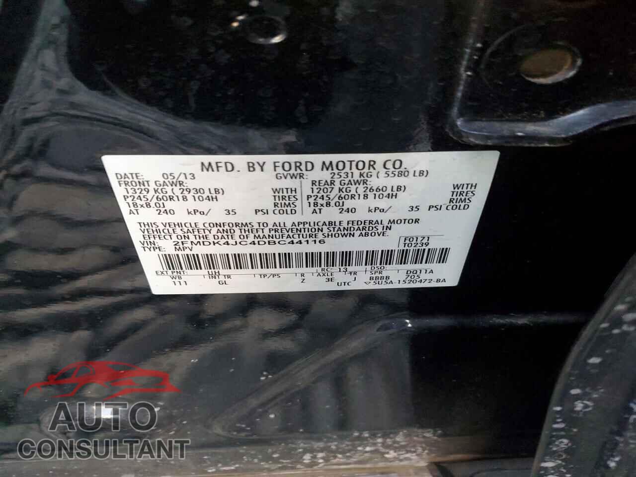 FORD EDGE 2013 - 2FMDK4JC4DBC44116