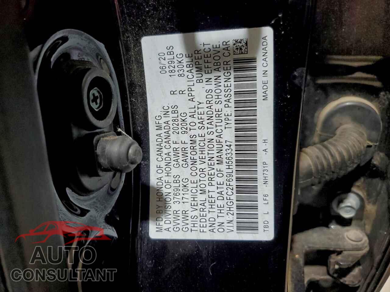 HONDA CIVIC 2020 - 2HGFC2F69LH563347