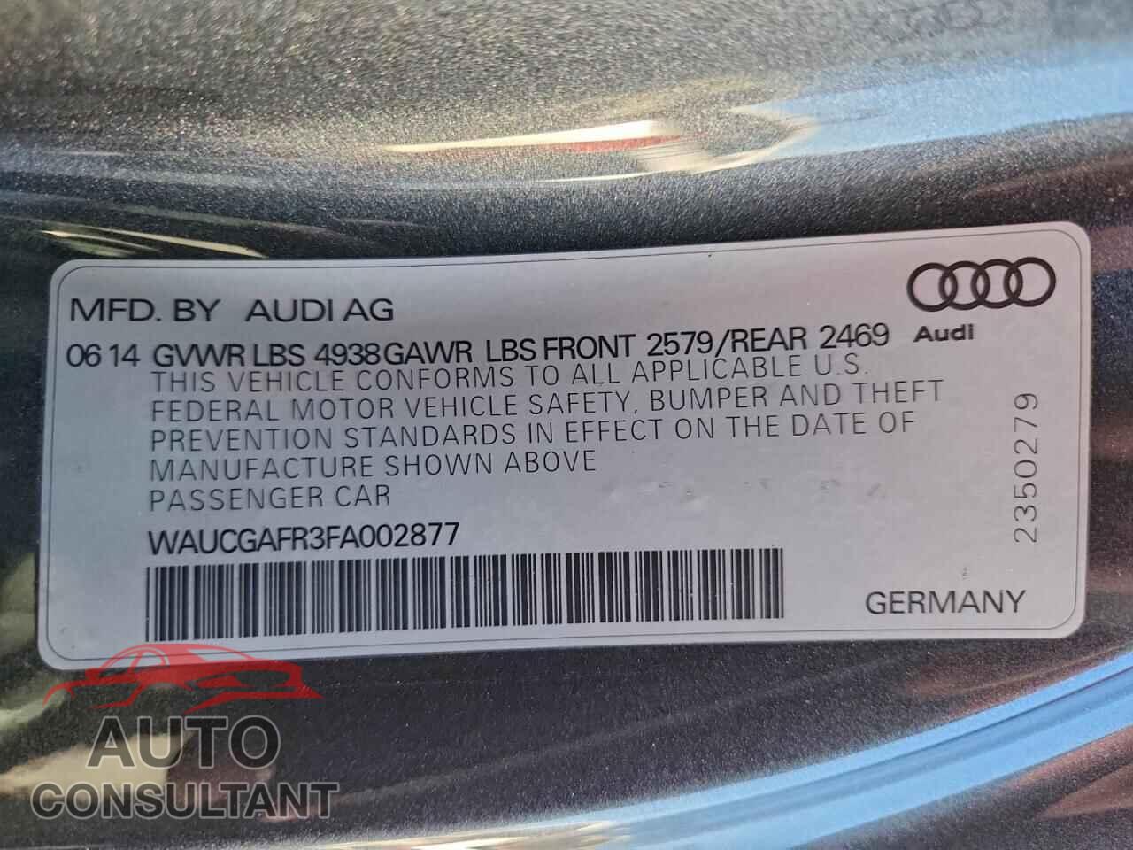AUDI S5/RS5 2015 - WAUCGAFR3FA002877