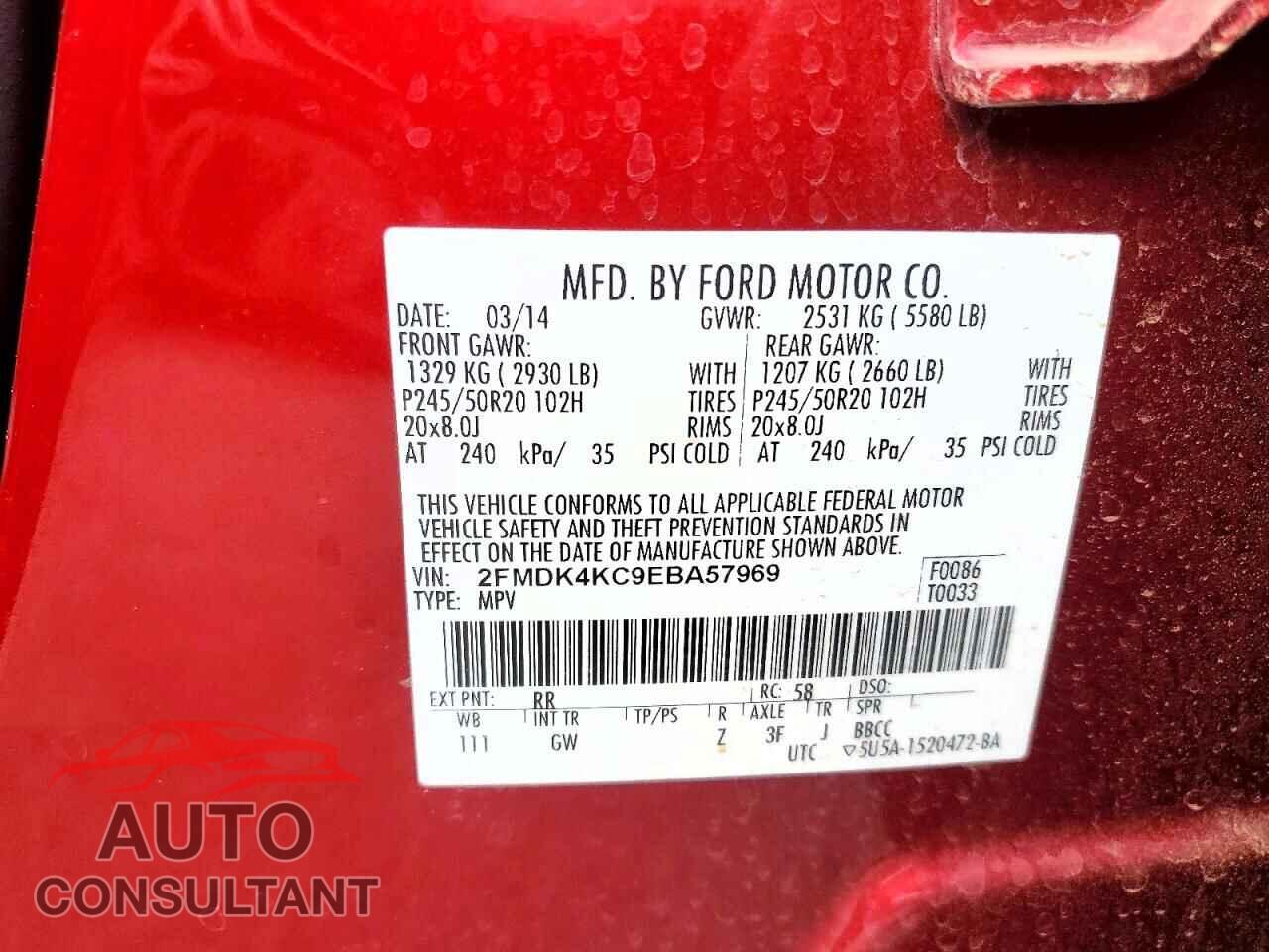 FORD EDGE 2014 - 2FMDK4KC9EBA57969