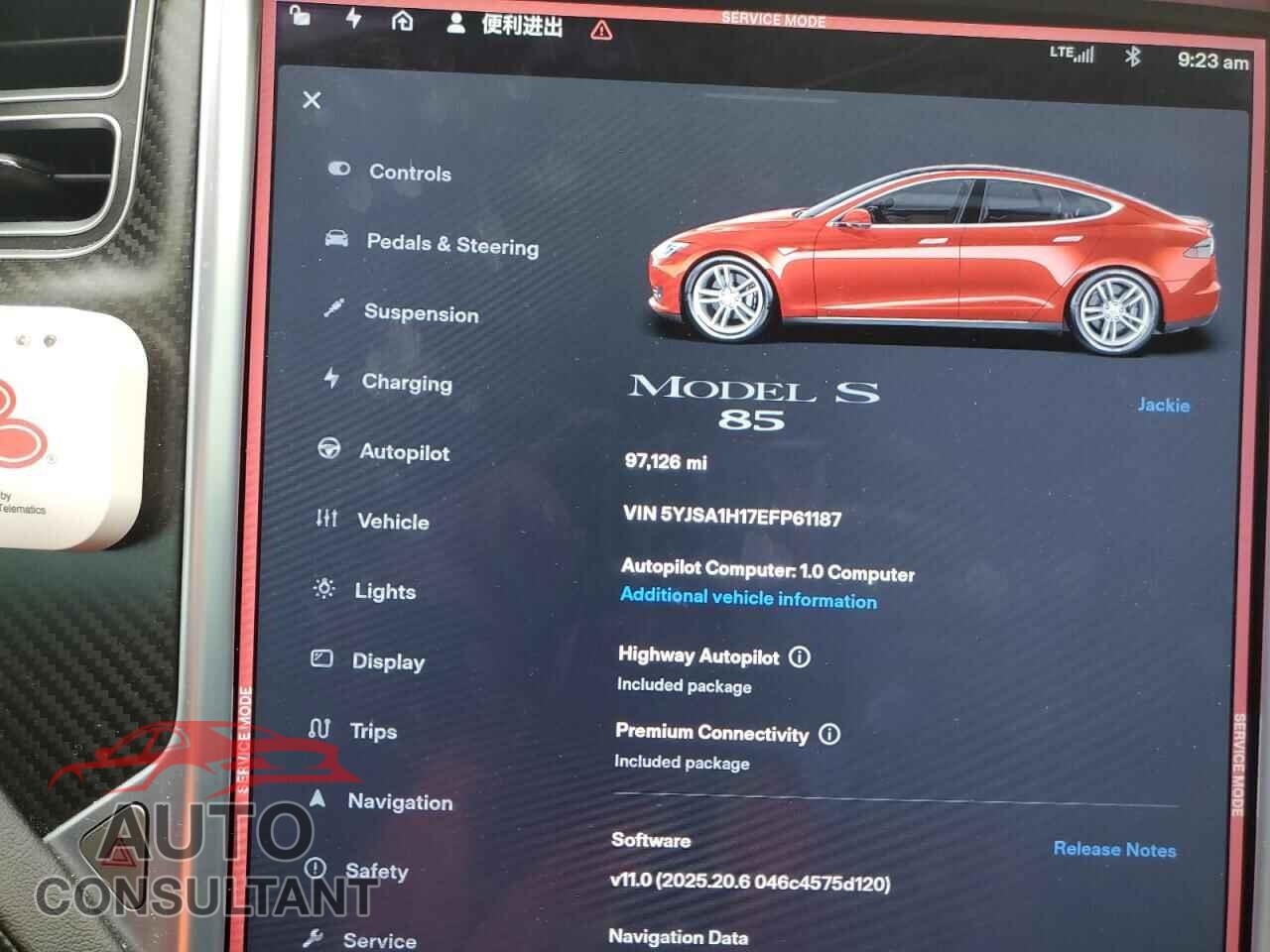 TESLA MODEL S 2014 - 5YJSA1H17EFP61187