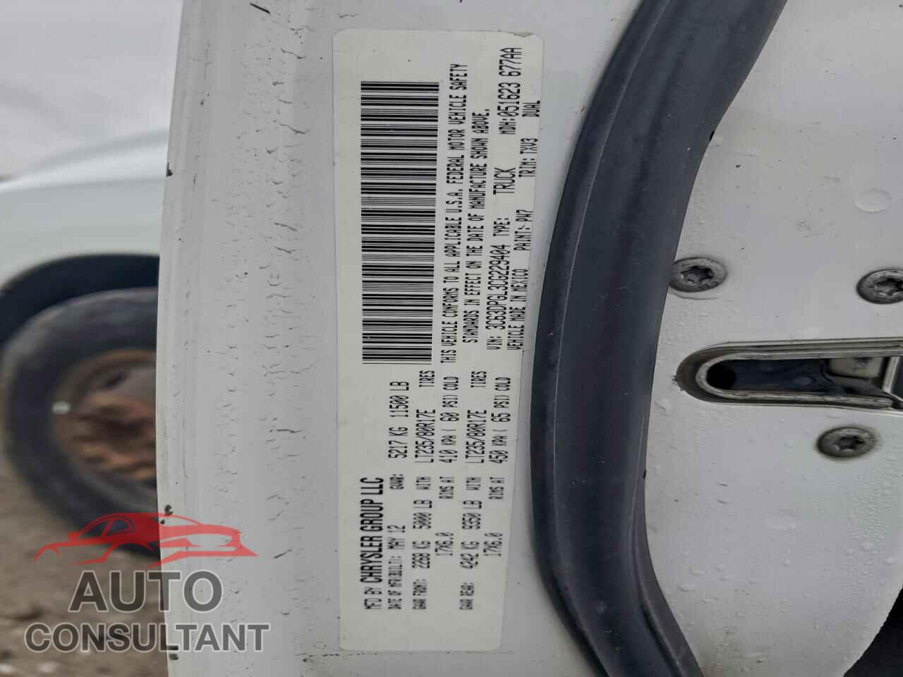 DODGE RAM 3500 2012 - 3C63DPGL3CG229404