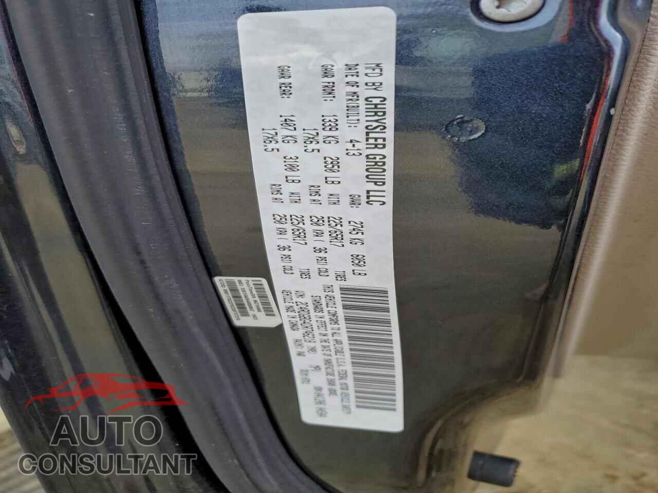 DODGE CARAVAN 2013 - 2C4RDGBG4DR746218
