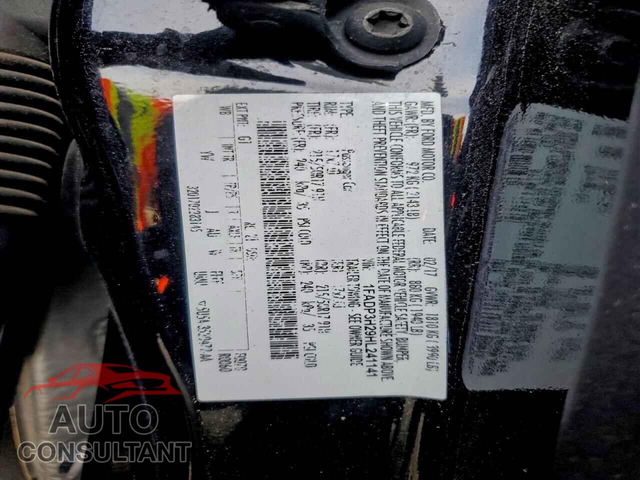 FORD FOCUS 2017 - 1FADP3H29HL241141