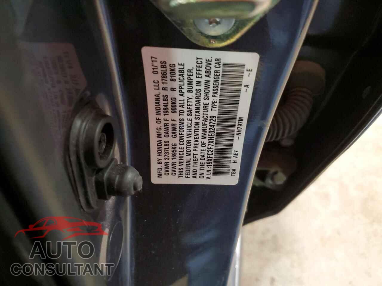 HONDA CIVIC 2017 - 19XFC2F7XHE024729
