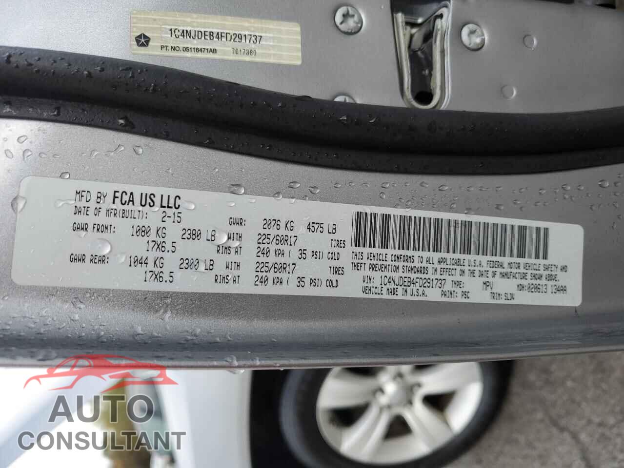 JEEP COMPASS 2015 - 1C4NJDEB4FD291737