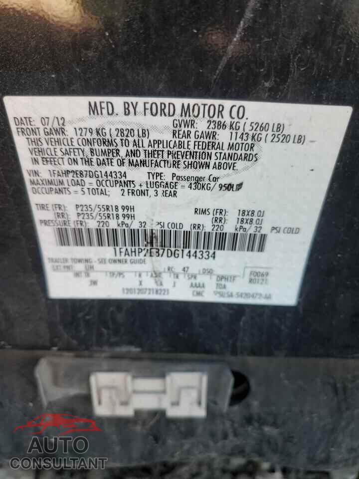 FORD TAURUS 2013 - 1FAHP2E87DG144334