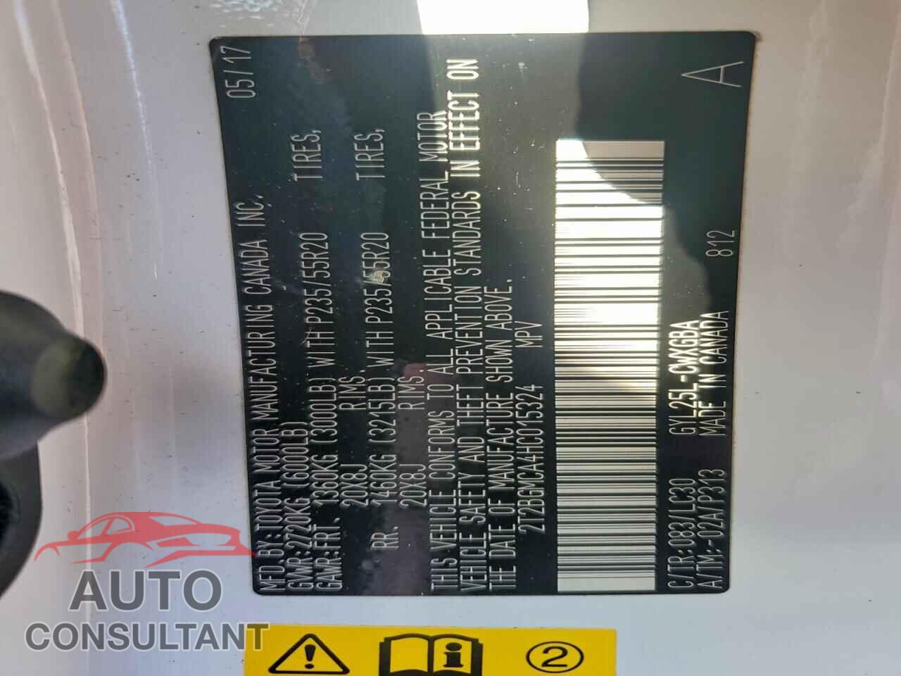 LEXUS RX450 2017 - 2T2BGMCA4HC015324