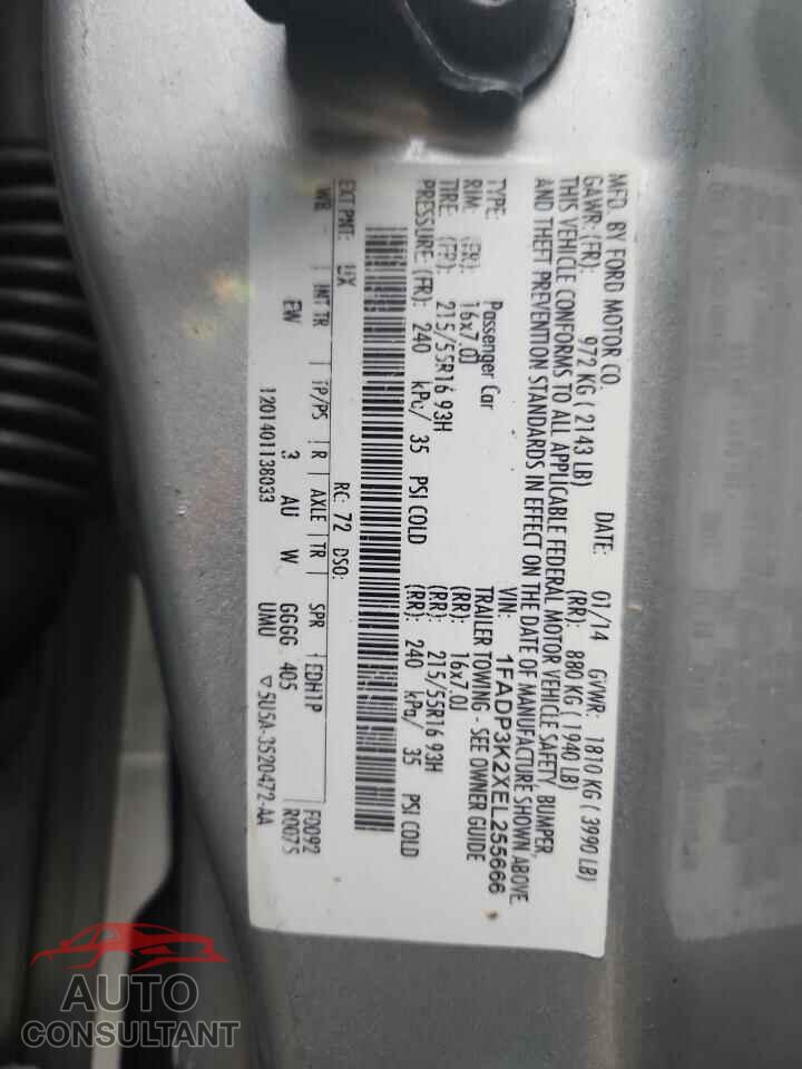 FORD FOCUS 2014 - 1FADP3K2XEL255666