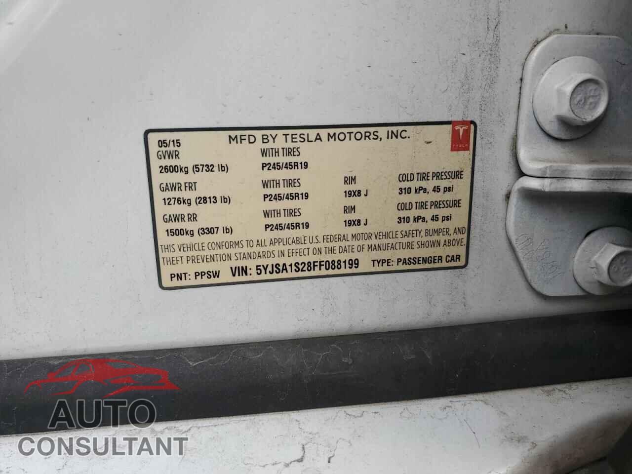 TESLA MODEL S 2015 - 5YJSA1S28FF088199