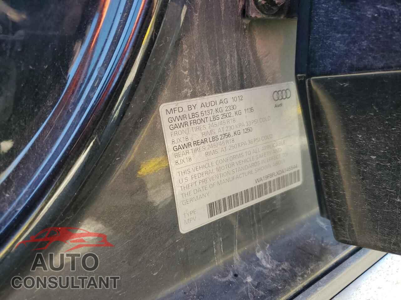 AUDI A4 2013 - WA19FBFLXDA145544
