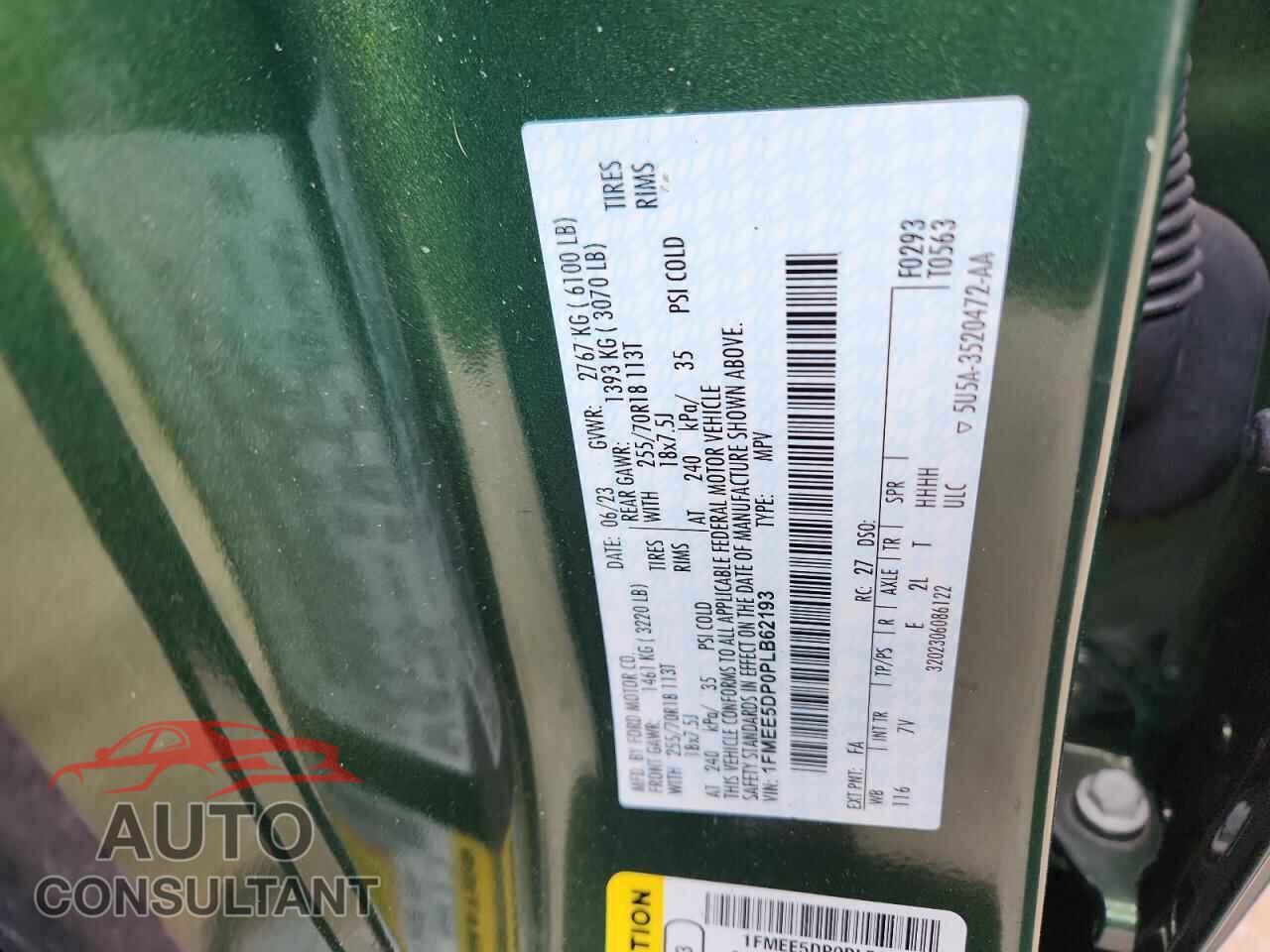 FORD BRONCO 2023 - 1FMEE5DP0PLB62193