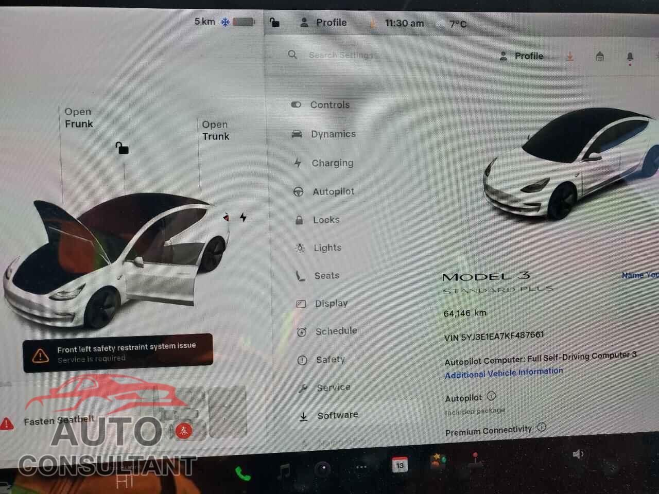 TESLA MODEL 3 2019 - 5YJ3E1EA7KF487661