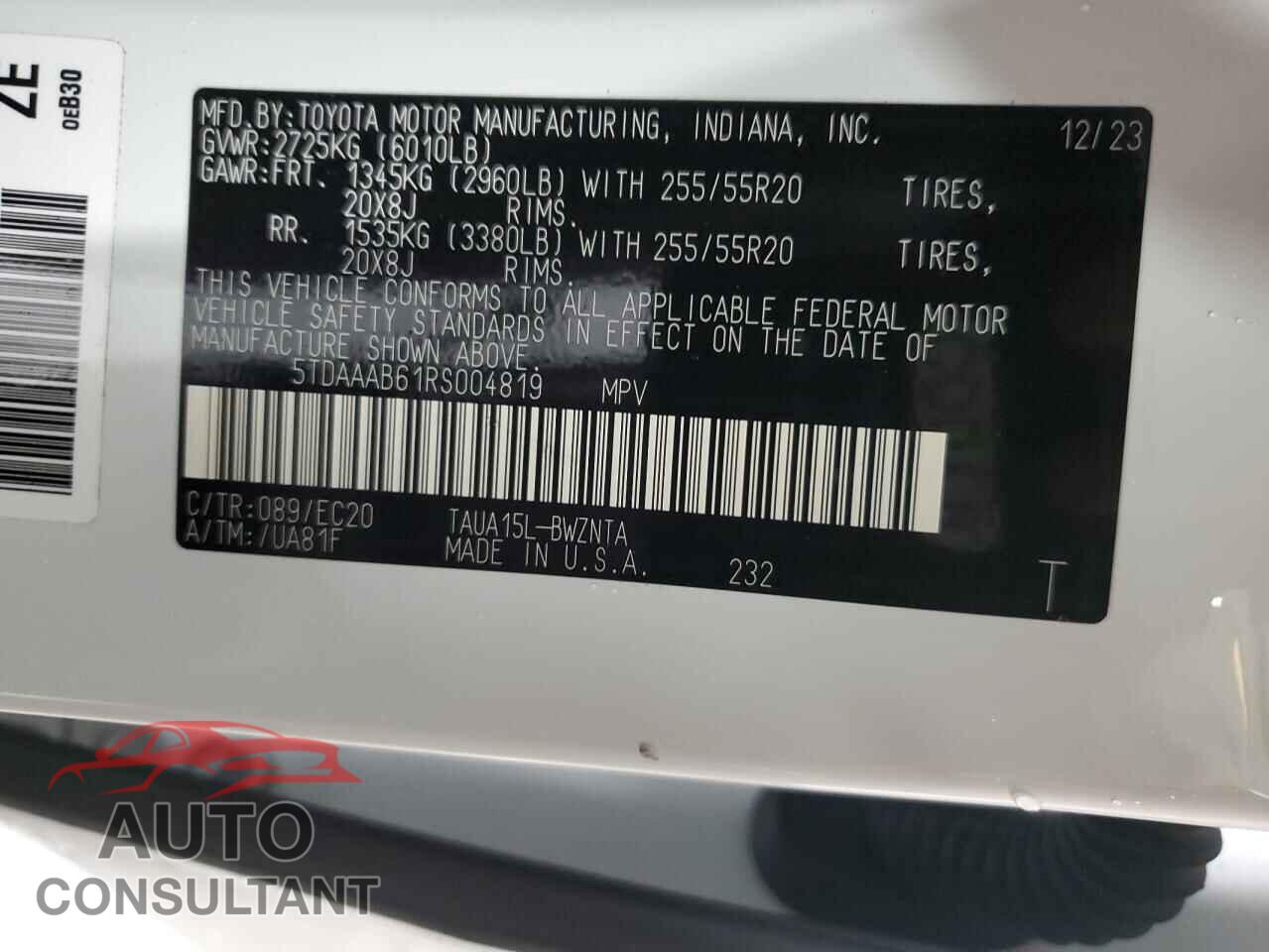 LEXUS TX 350 BAS 2024 - 5TDAAAB61RS004819