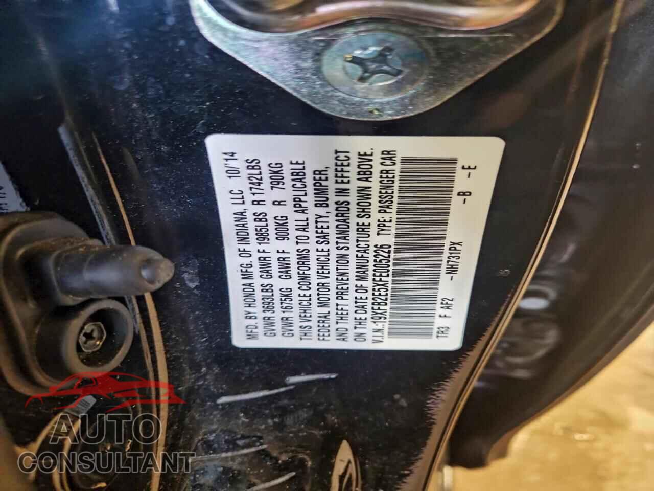 HONDA CIVIC 2015 - 19XFB2E5XFE005226