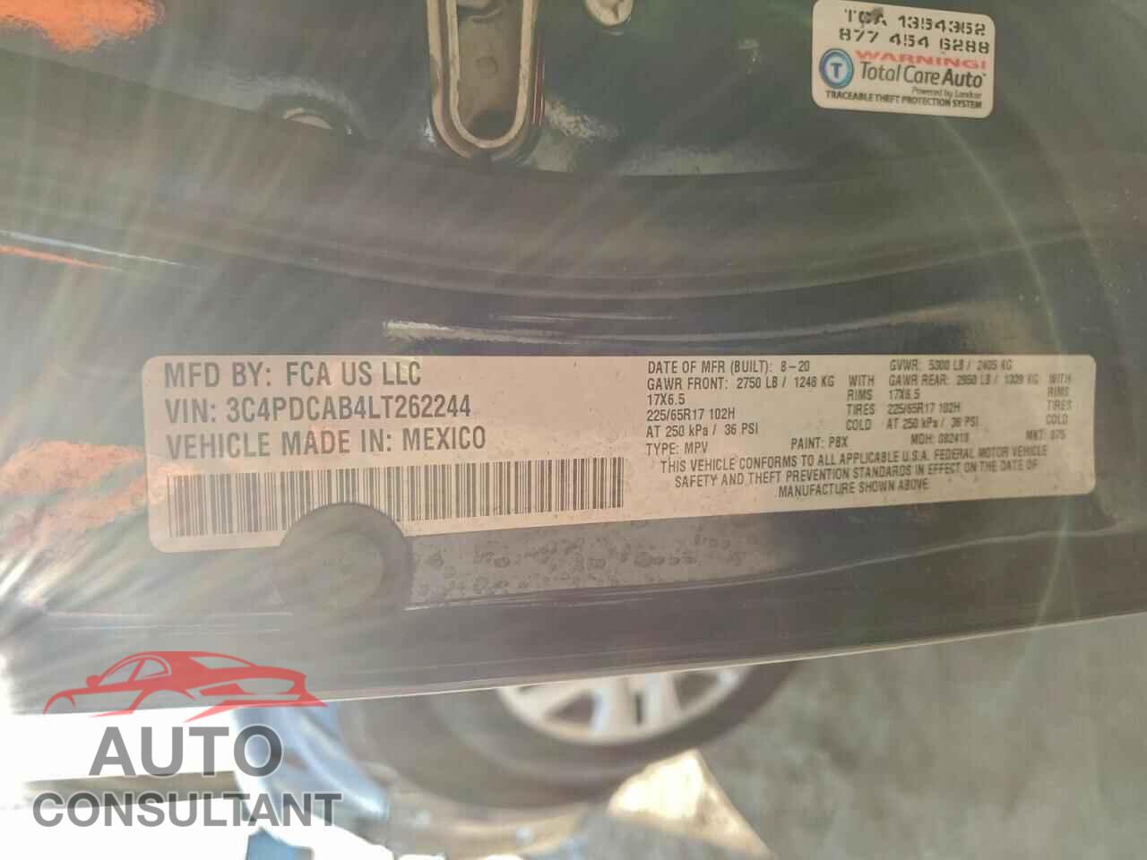 DODGE JOURNEY 2020 - 3C4PDCAB4LT262244