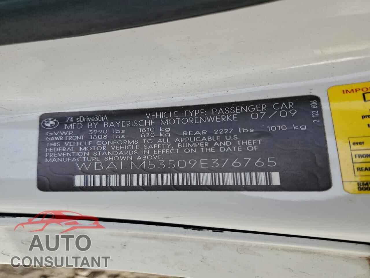 BMW Z4 2009 - WBALM53509E376765