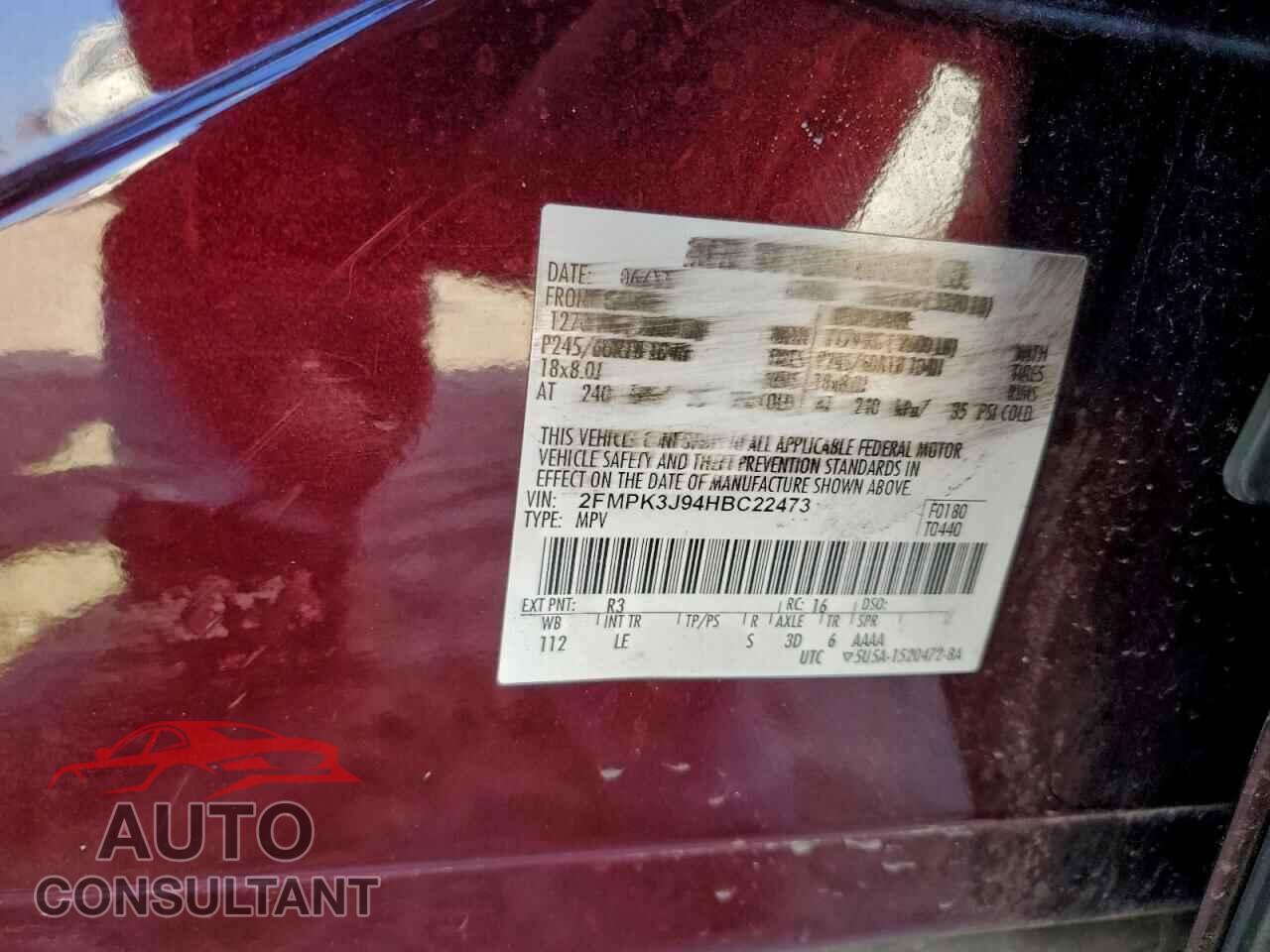 FORD EDGE 2017 - 2FMPK3J94HBC22473
