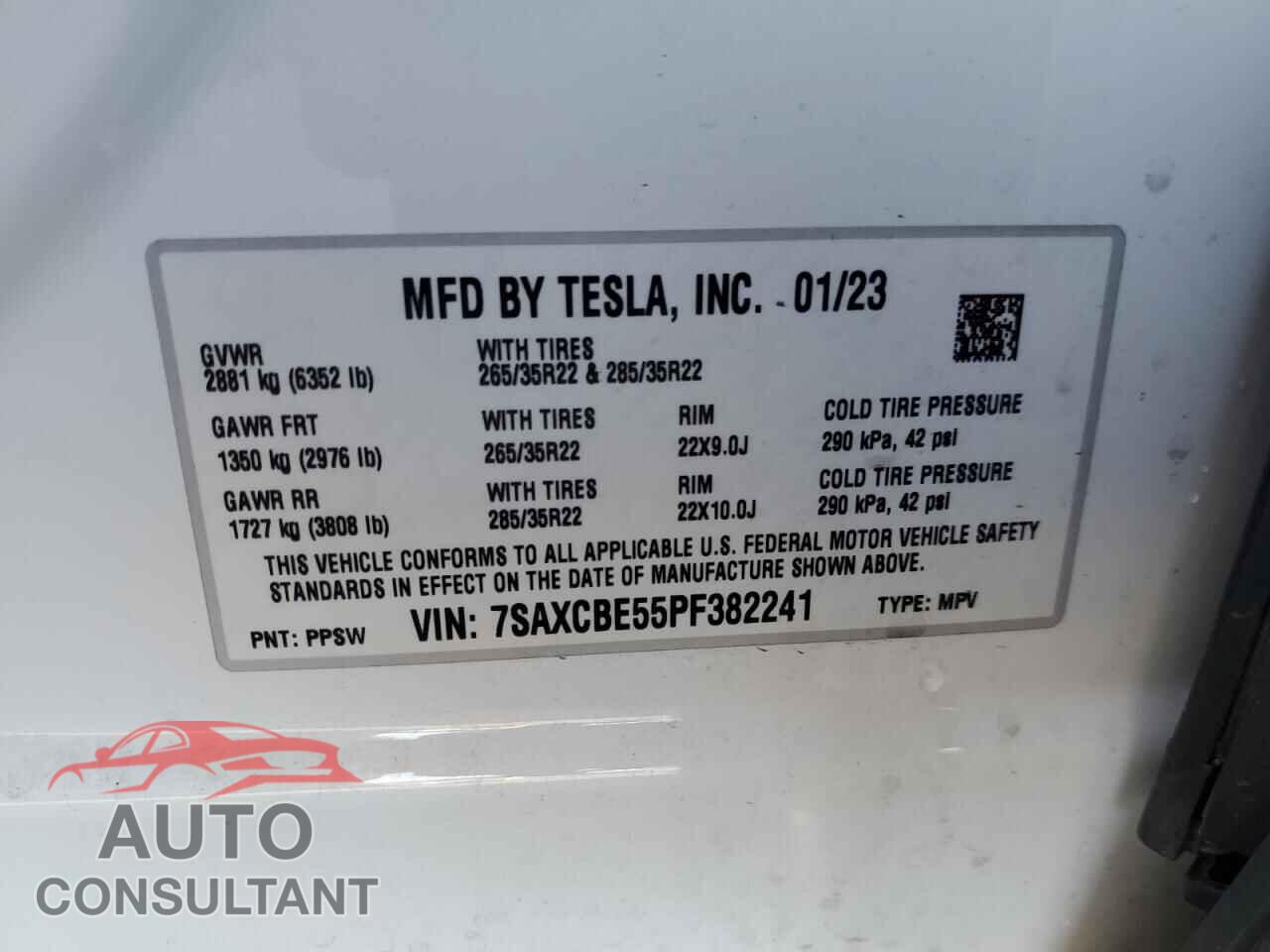 TESLA MODEL X 2023 - 7SAXCBE55PF382241