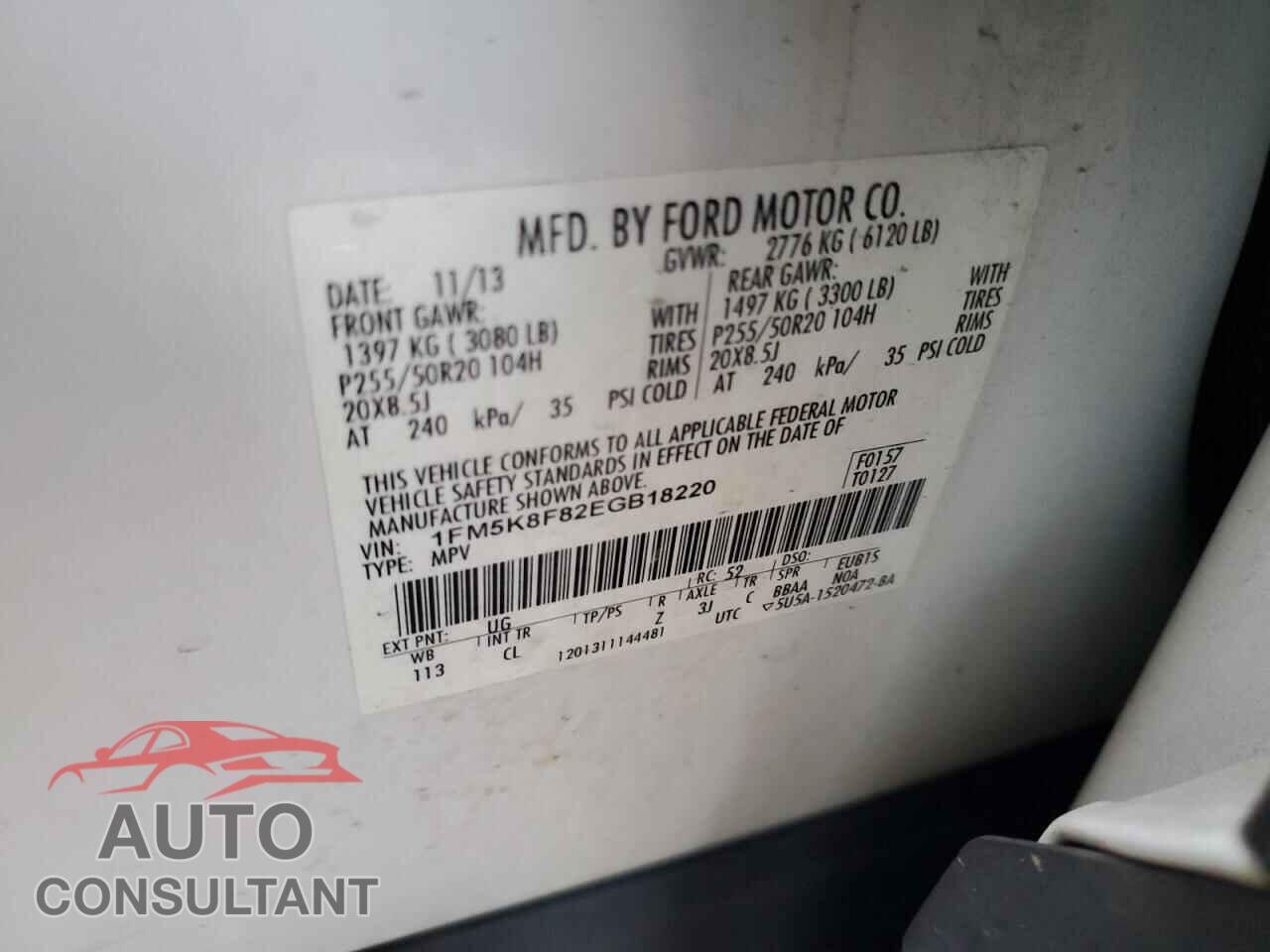 FORD EXPLORER 2014 - 1FM5K8F82EGB18220
