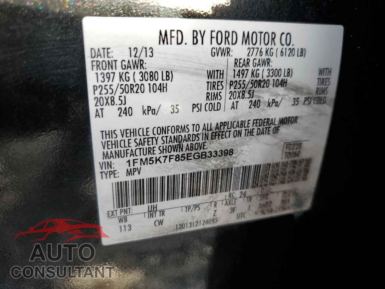 FORD EXPLORER 2014 - 1FM5K7F85EGB33398
