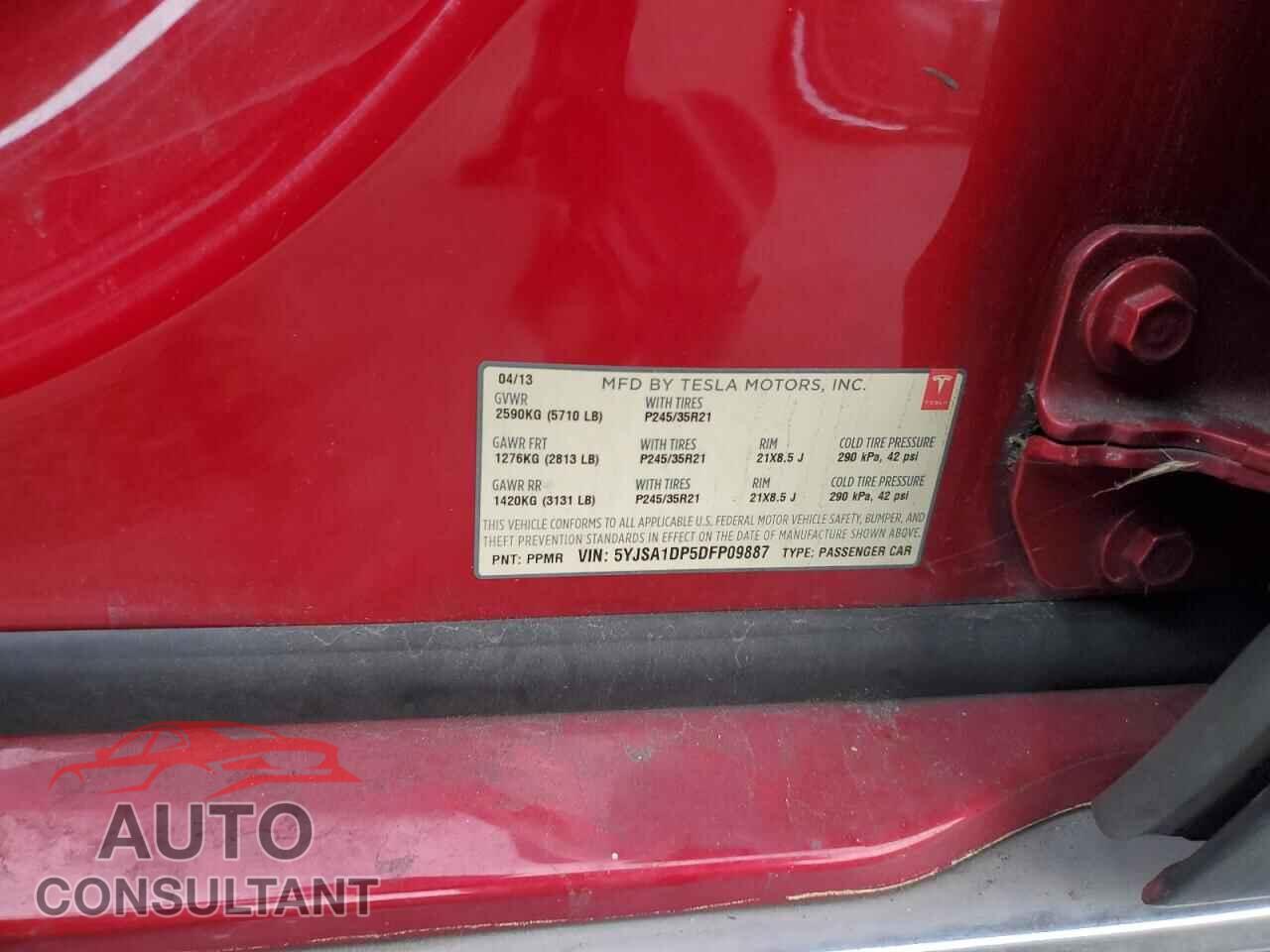 TESLA MODEL S 2013 - 5YJSA1DP5DFP09887