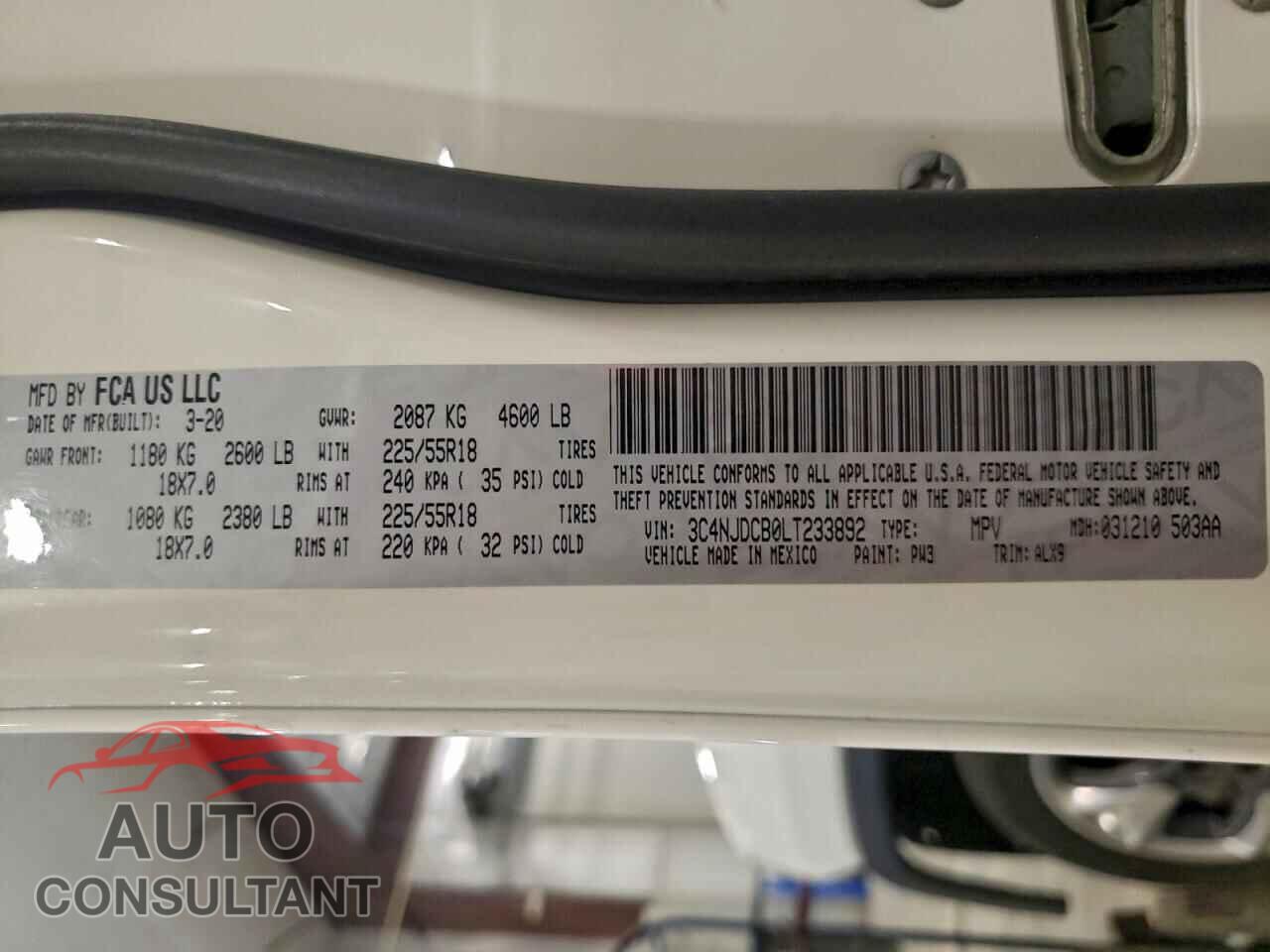JEEP COMPASS 2020 - 3C4NJDCB0LT233892