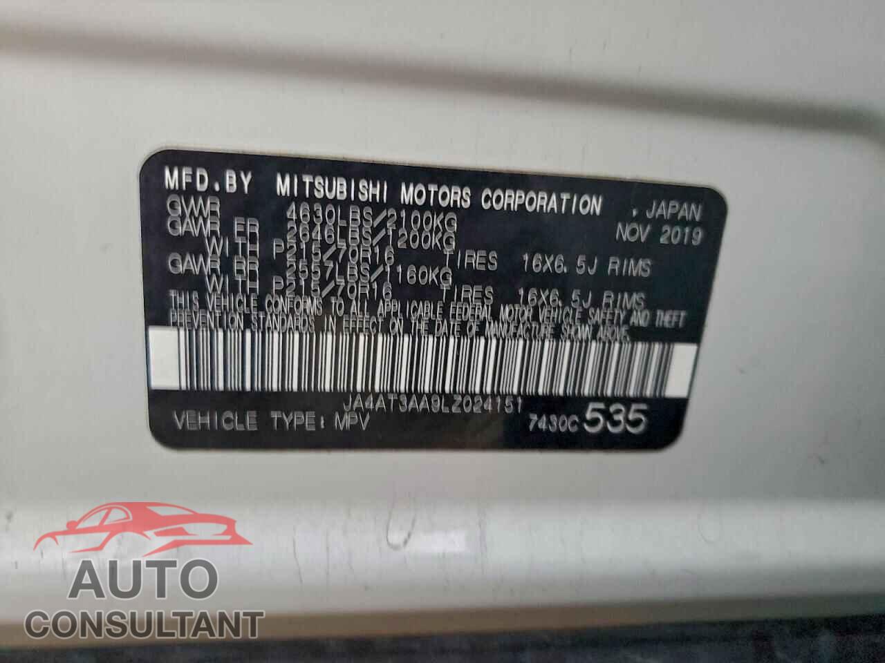 MITSUBISHI ECLIPSE 2020 - JA4AT3AA9LZ024151