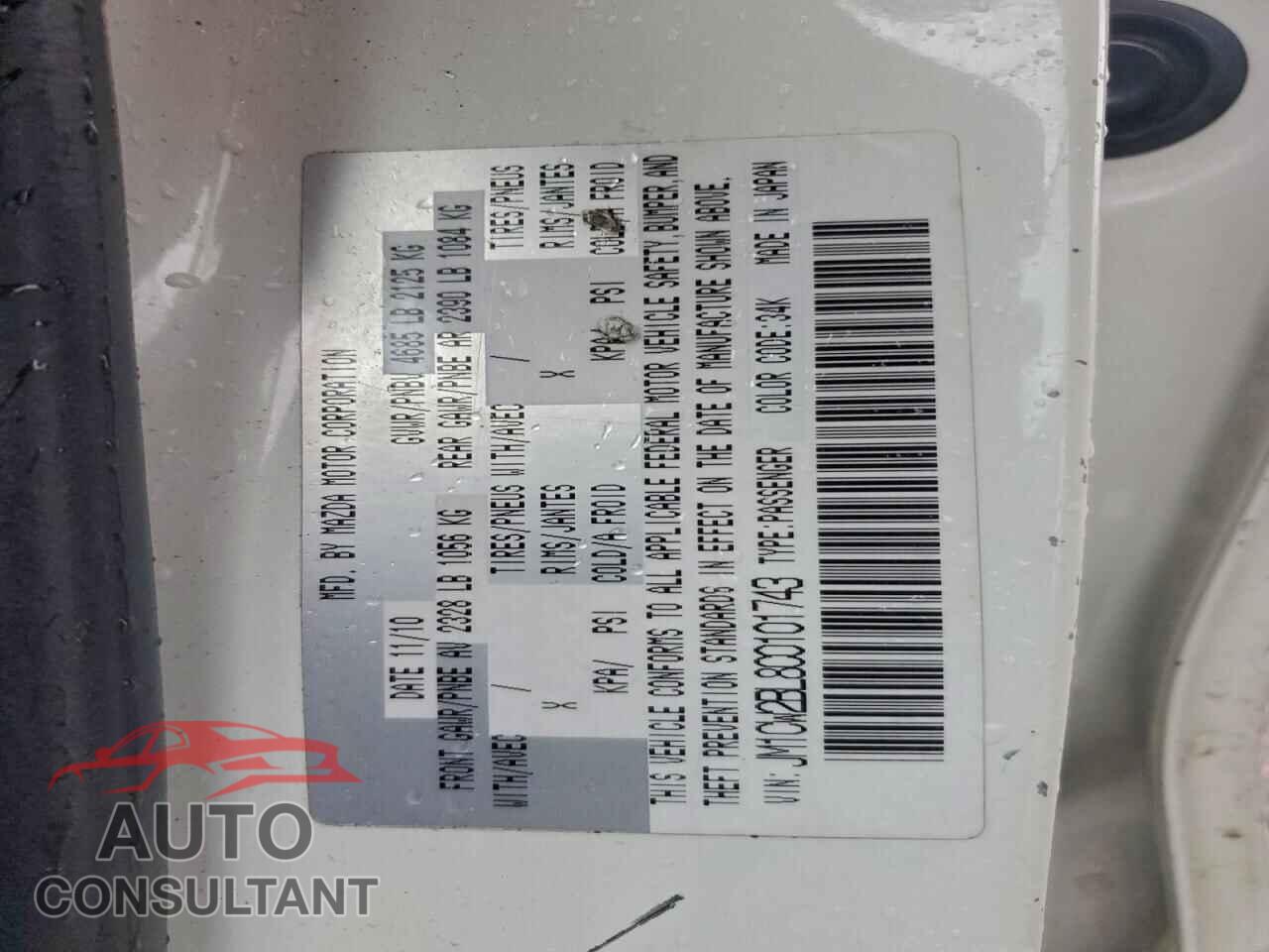 MAZDA 5 2012 - JM1CW2BL8C0101743