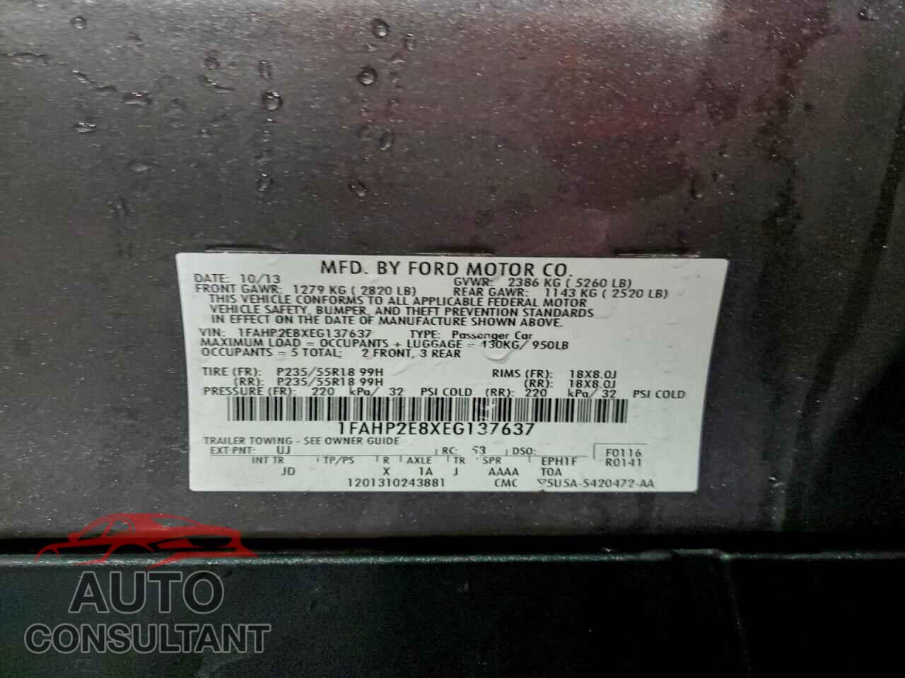 FORD TAURUS 2014 - 1FAHP2E8XEG137637