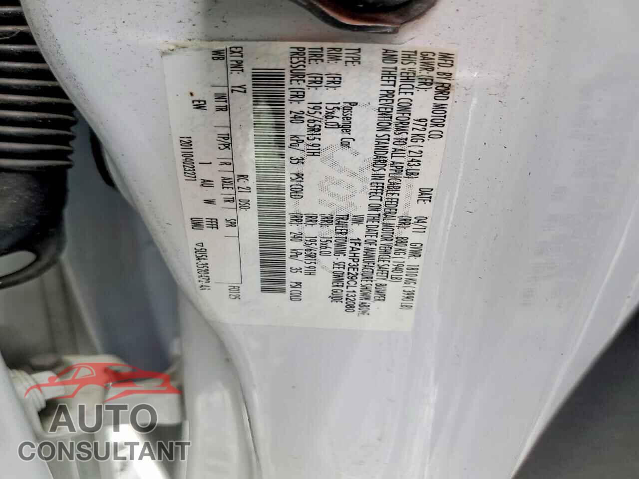 FORD FOCUS 2012 - 1FAHP3E29CL132080
