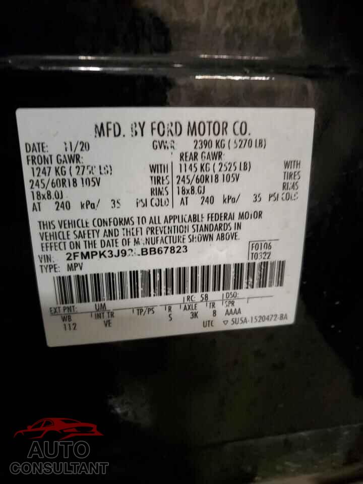 FORD EDGE 2020 - 2FMPK3J92LBB67823