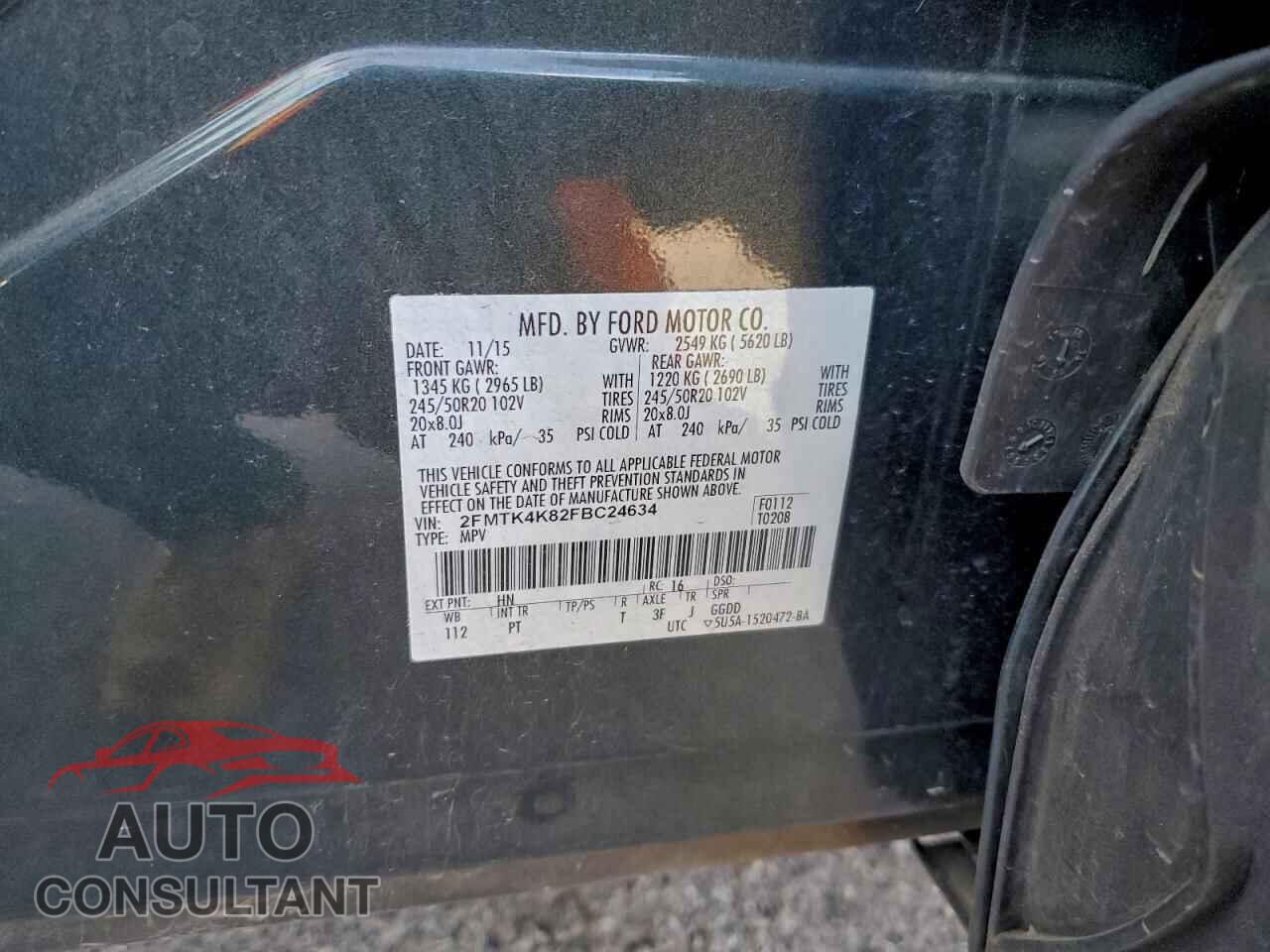 FORD EDGE 2015 - 2FMTK4K82FBC24634