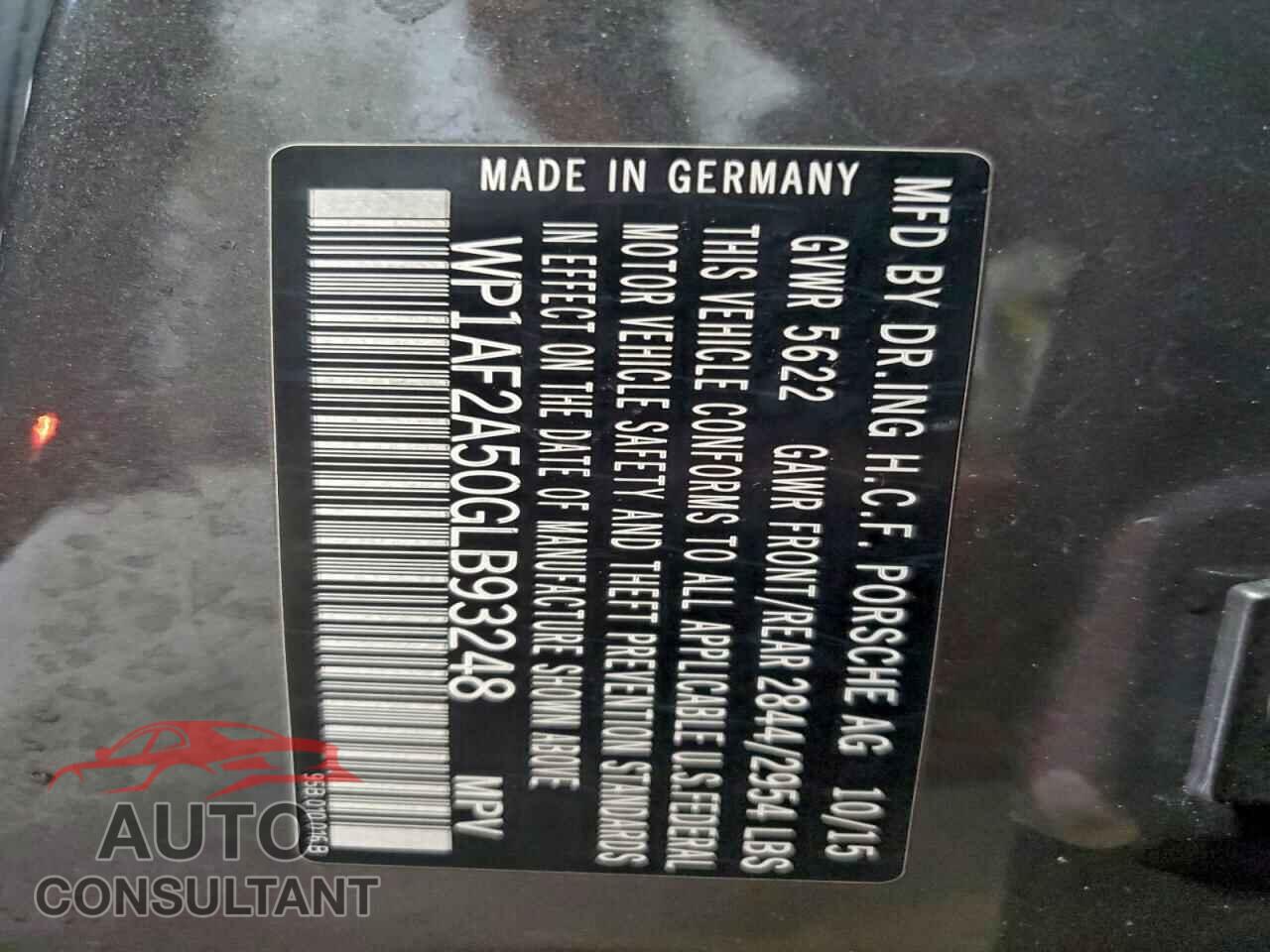 PORSCHE MACAN 2016 - WP1AF2A50GLB93248