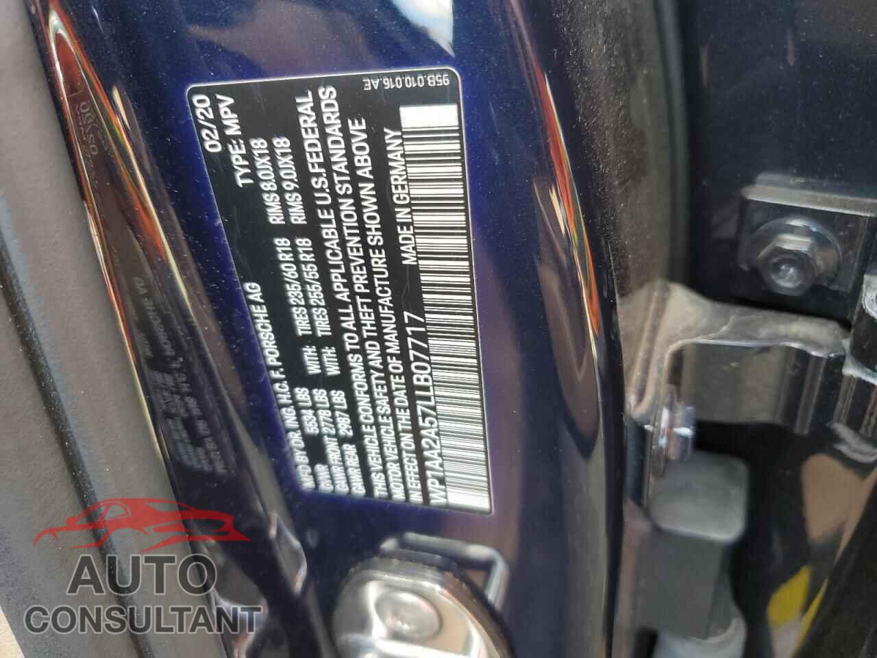 PORSCHE MACAN 2020 - WP1AA2A57LLB07717