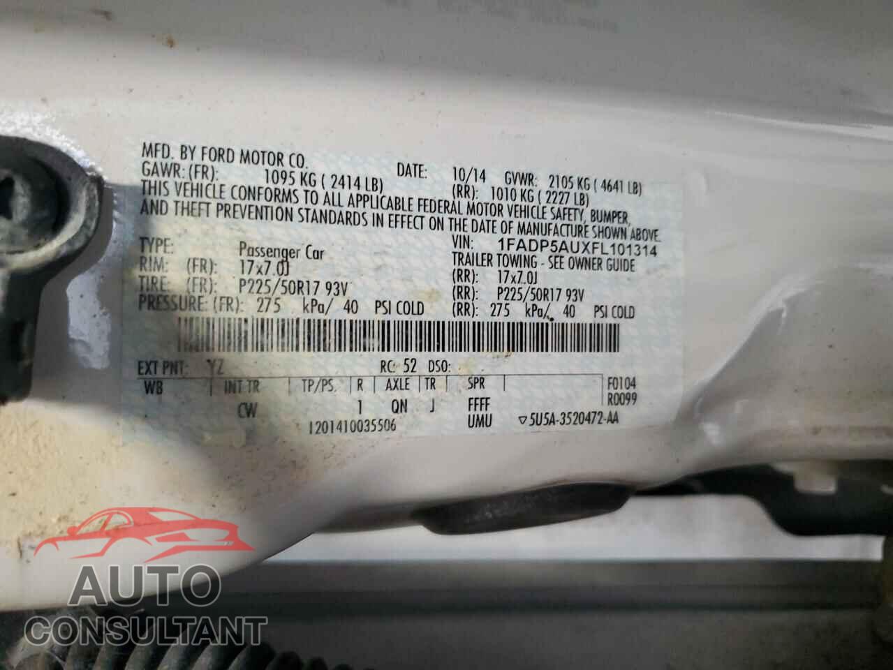 FORD CMAX 2015 - 1FADP5AUXFL101314