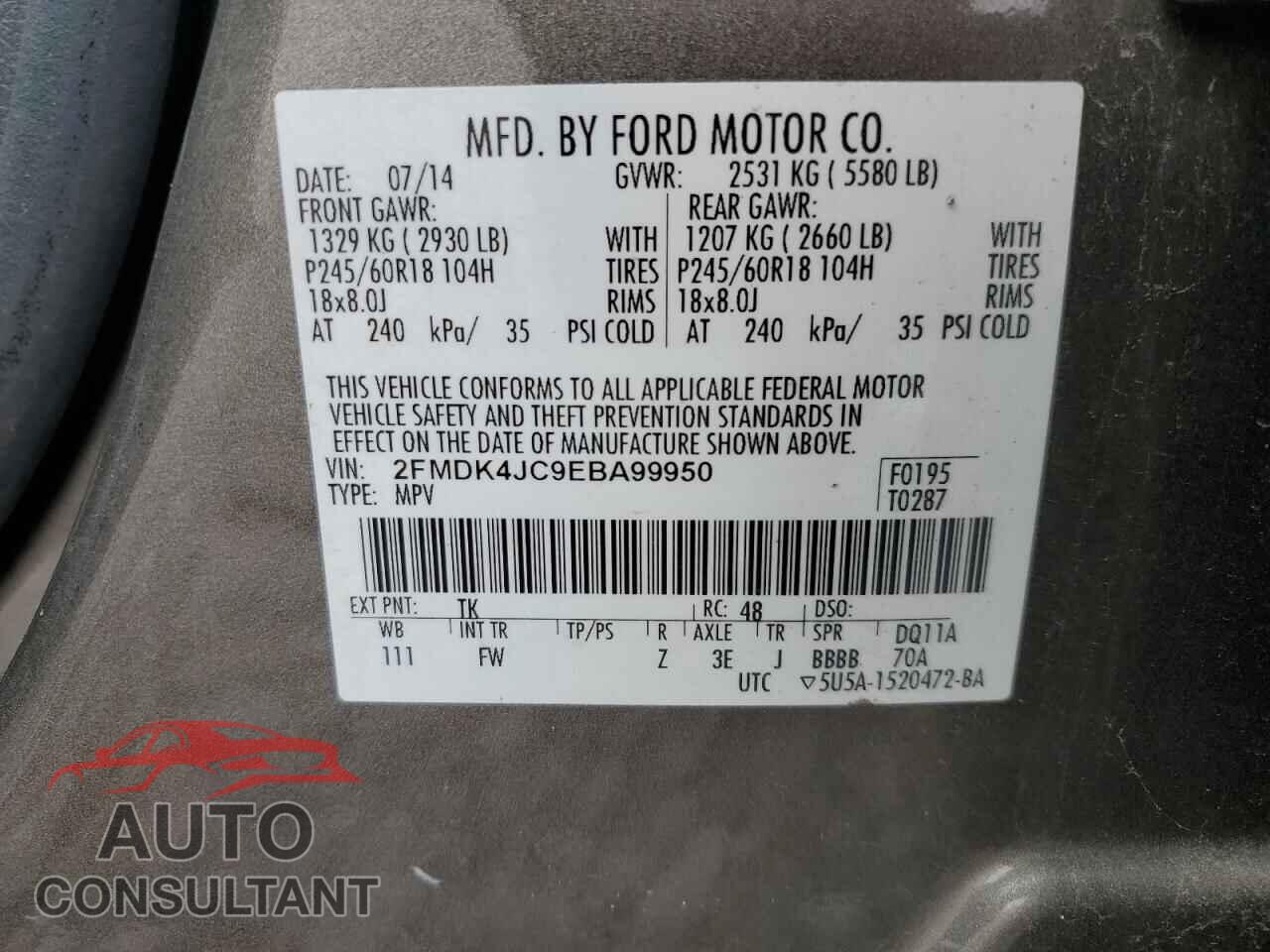 FORD EDGE 2014 - 2FMDK4JC9EBA99950